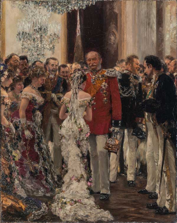 Das Bild ist ein Gemlde von Adolph von Menzel. Es heit: Cercle am Hof von Kaiser Wilhelm I.