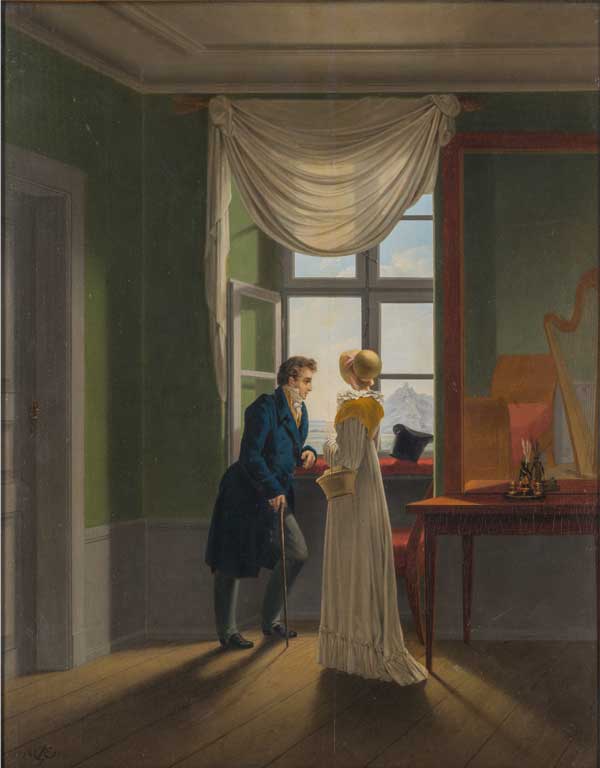 Das Bild ist ein Gemlde von Georg Friedrich Kersting. Es heit: Paar am Fenster.